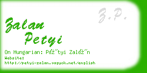 zalan petyi business card